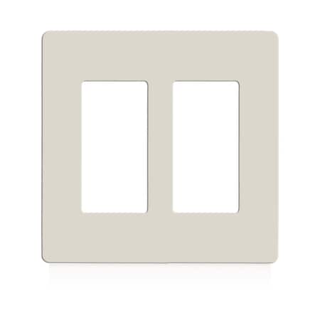 Faith 2-Gang Decorator Screwless Wall Plates Child Safe Outlet Covers, USB Receptacle, Light Almond SWP2-LA-01